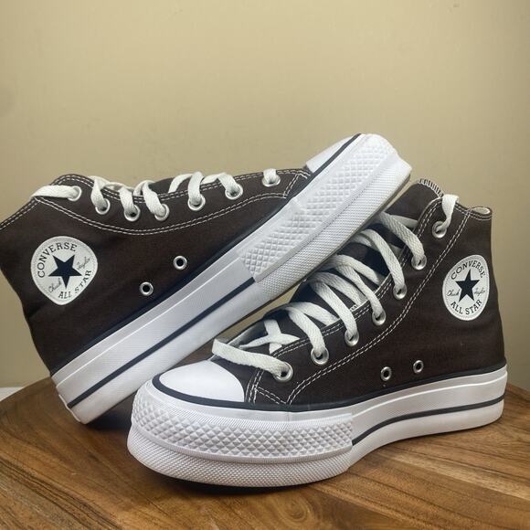 Converse Chuck Taylor All Star High Womens Brown And White Size 8 High Top Shoes - Picture 5 of 9